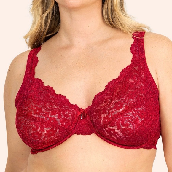 smart & sexy Other - Smart & Sexy Signature Lace Unlined Underwire Bra Plus Size 38DDD Lingerie Red